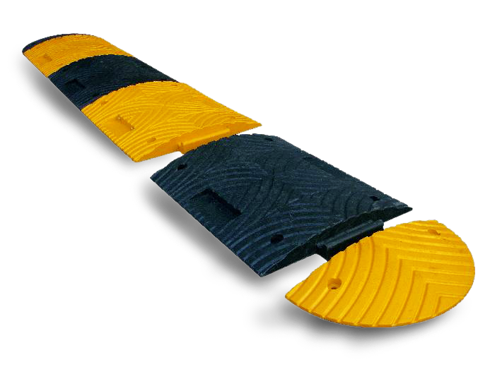 Verkeersdrempel eindstuk geel 50mm - 500 x 250 x 50mm