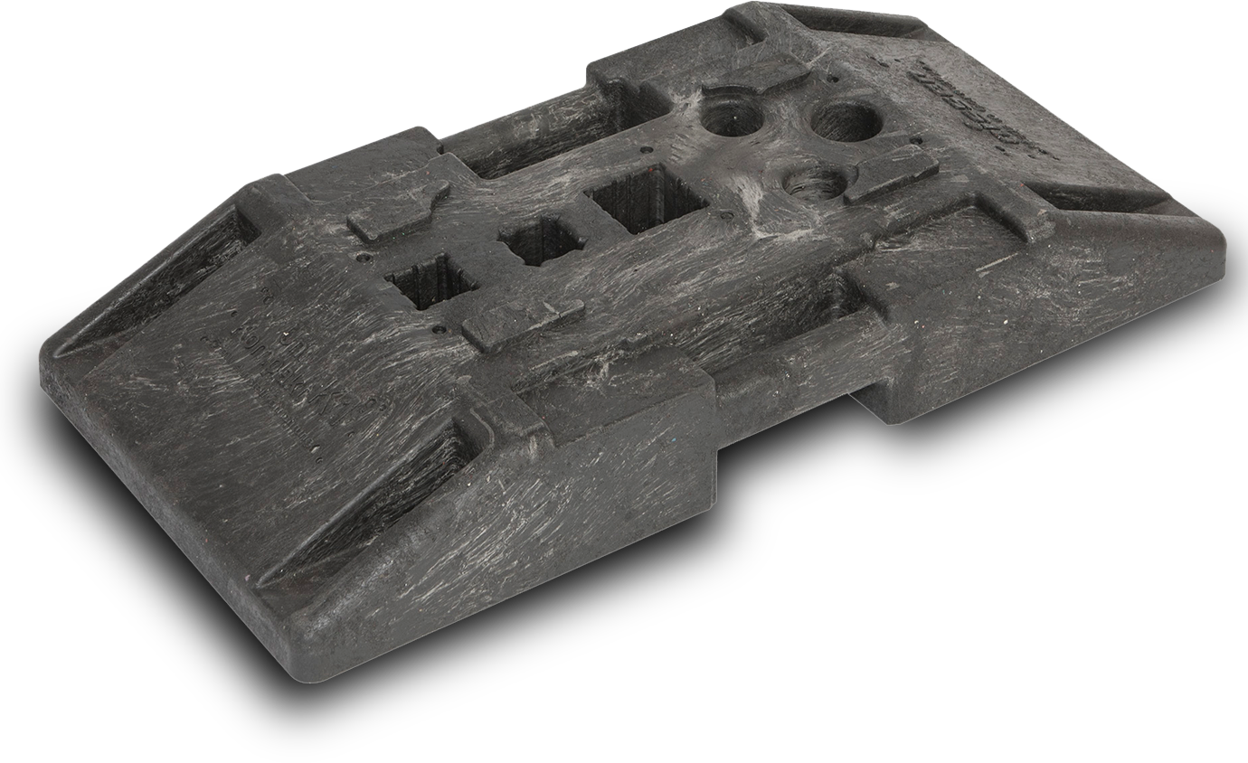 Baakvoet rubber 800 x 400 - gat 60 x 60, 40 x 40