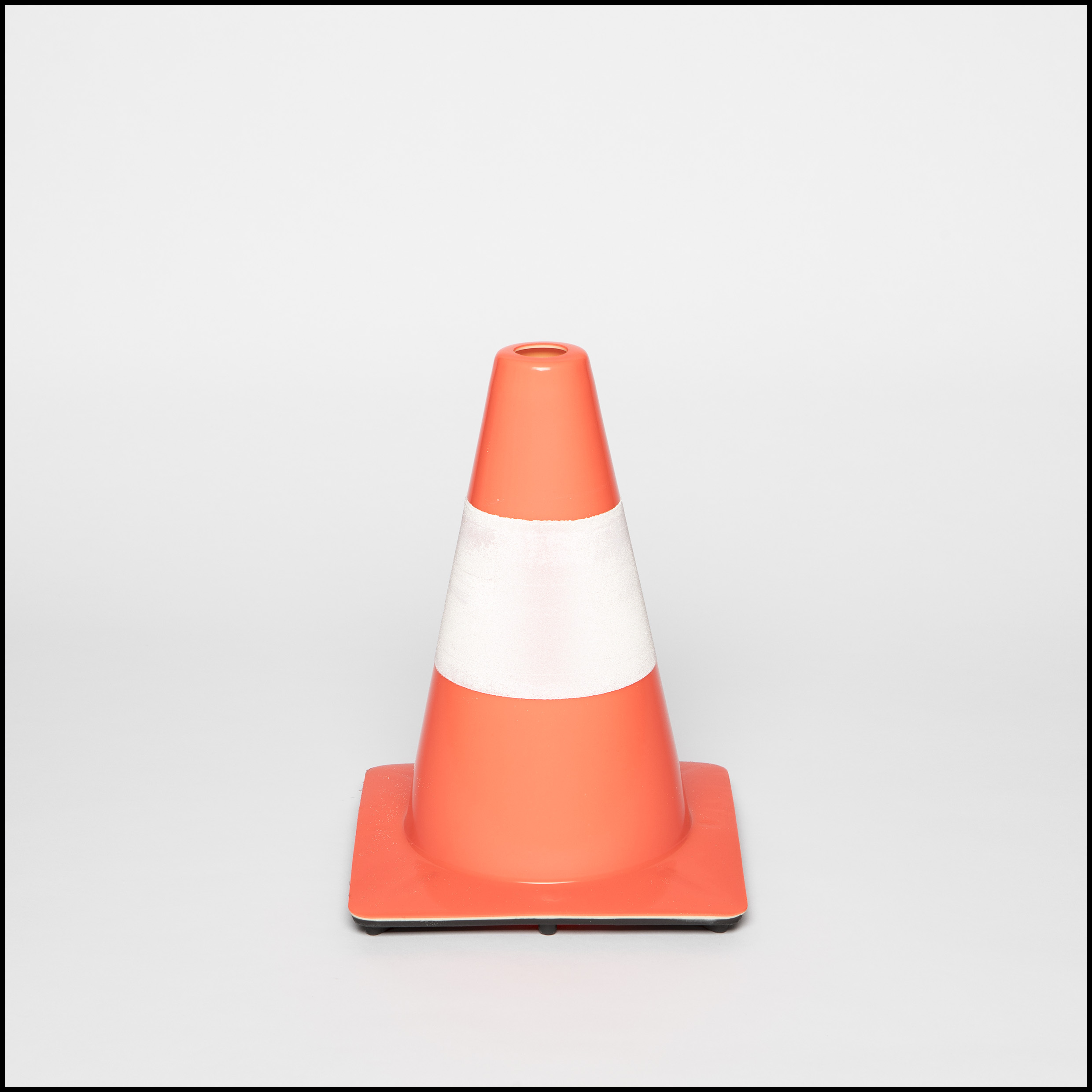 Verkeerskegel soepele PVC oranje met witte banden, H 30 cm