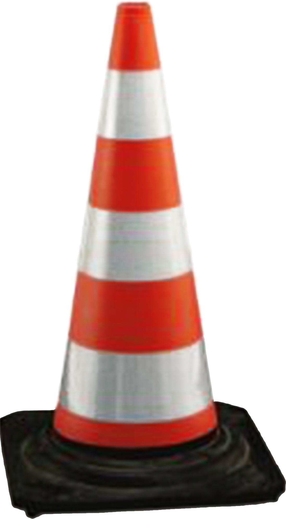 Verkeerskegel oranje rubber H:50cm, volledig refl. folie