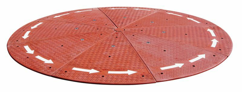 Rondpunt in gevulkaniseerd rubber - rood - diam. 3000 mm