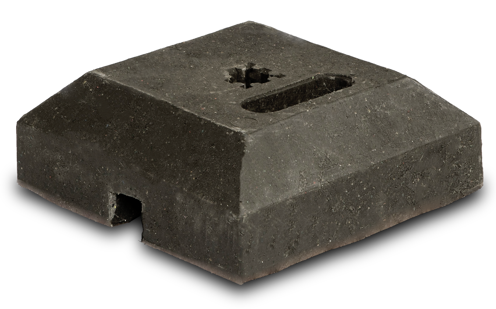 Baakvoet Recy  L:400xB:400xH:100mm gat 40x40mm zwart 15kg