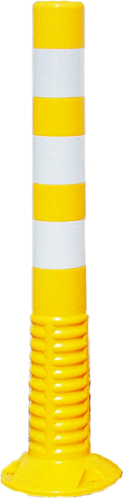 Flexibele paal J-Flex PU d.80xH:750mm geel met 3 refl. folie